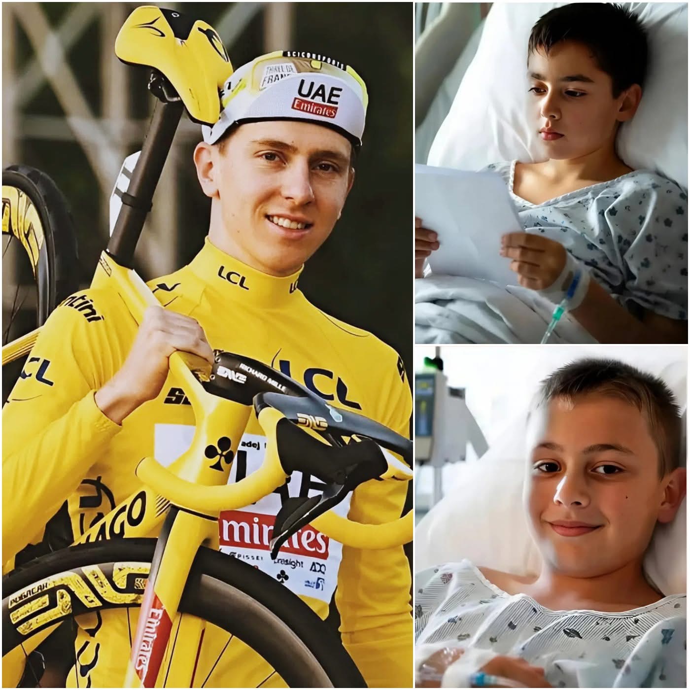 Želim le še enkrat videti Tadeja Pogačarja v akciji, preden odidem” — Čustvena zgodba malega Matea Lopez, občudovalca, ki se bori s smrtno boleznijo